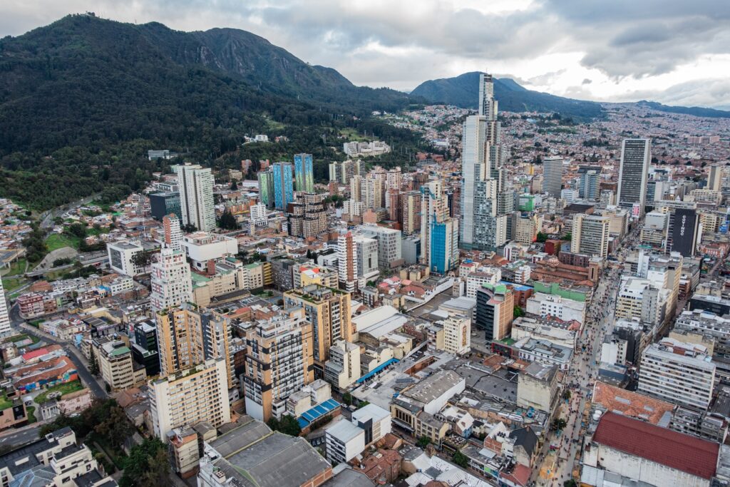 Vista de la ciudad de Bogotá, Colombia.